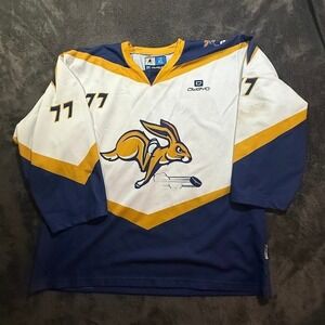South Dakota State Owayo Custom Hockey Jersey XL Blue Rabbit # 77 Sportswear
